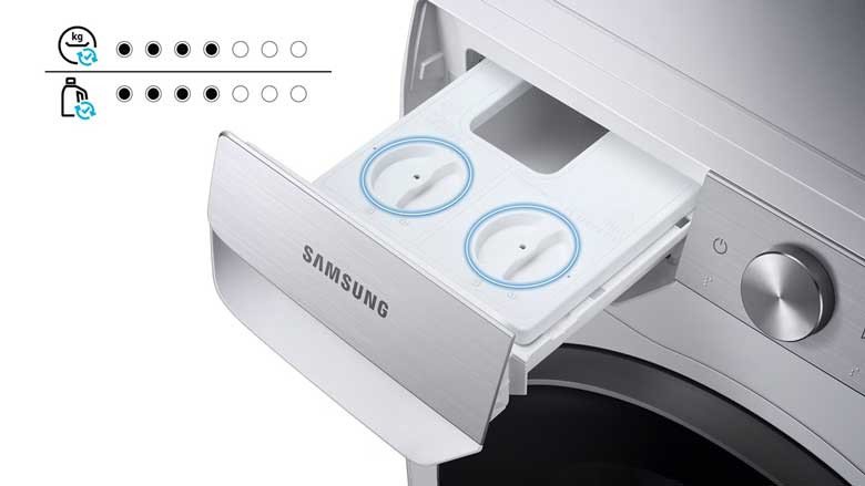 Ngăn cấp nước giặt xả tự động AI Dispenser trên máy giặt Samsung WW11CGP44DSHSV