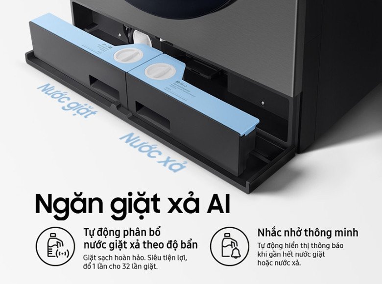 Ngăn giặt xả tự động trên máy giặt sấy Samsung WD25DB8995BZSV