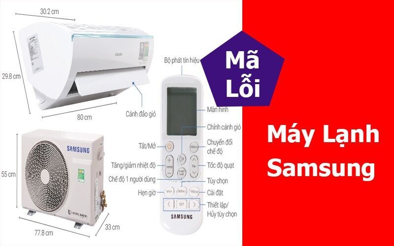 Người dùng kiểm tra hiển thị mã lỗi trên máy lạnh Samsung