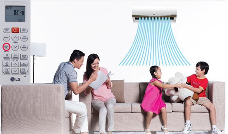 Nút điều khiển chế độ kiểm soát năng lượng trên remote điều hòa LG