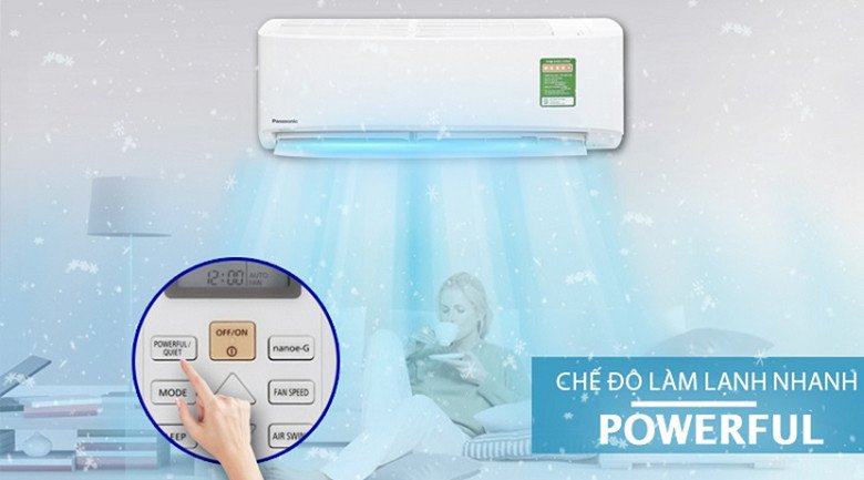 Remote điều khiển điều hòa với nút Chế độ Powerful