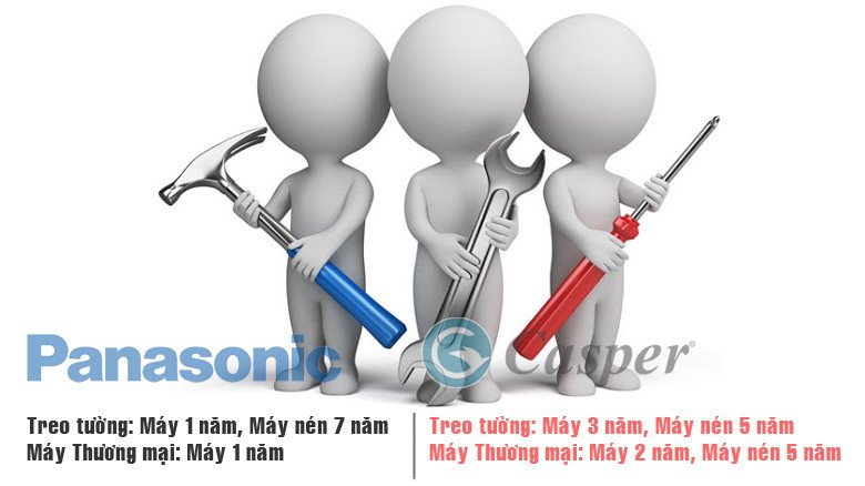 So sánh chính sách bảo hành máy điều hòa Casper và Panasonic