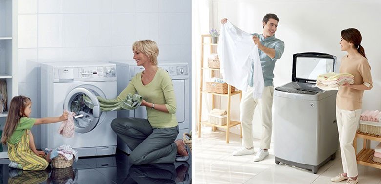 So sánh máy giặt cửa ngang và cửa trên: Lựa chọn nào phù hợp cho gia đình bạn