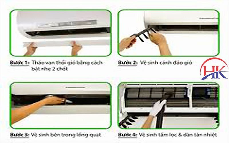 Sử dụng bình xịt chuyên dụng làm sạch dàn lạnh điều hòa LG