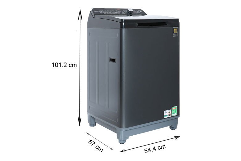 Thiết kế hiện đại của máy giặt Aqua AQW DR101GT BK