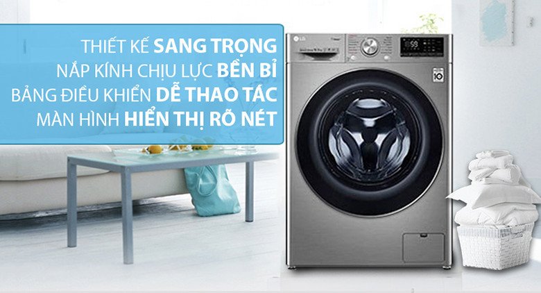 Thiết kế hiện đại của máy giặt LG FV1450S3V lồng ngang