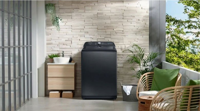 Thiết kế sang trọng của máy giặt lồng đứng Samsung 23kg