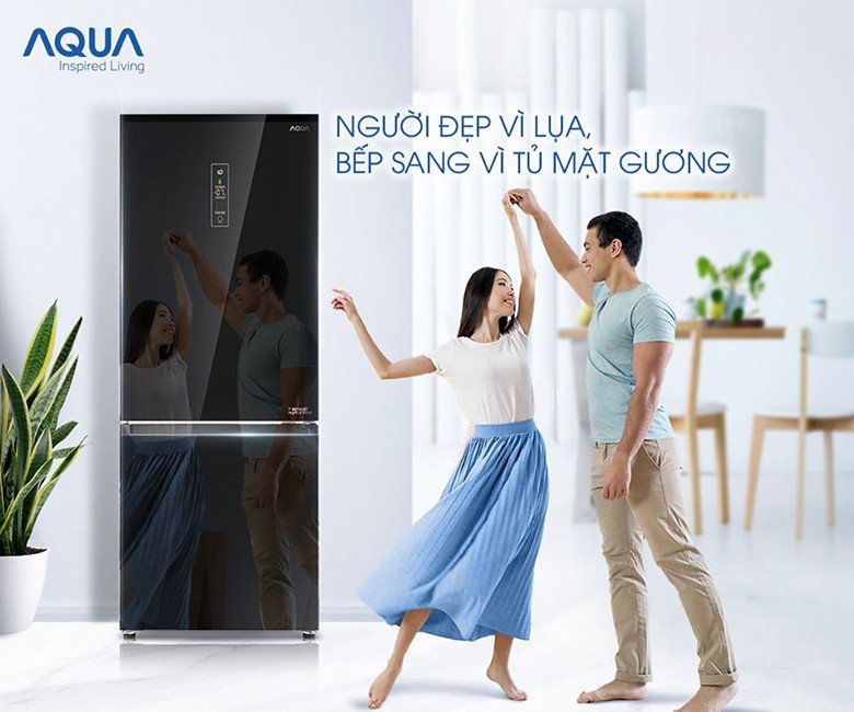 Thiết kế sang trọng của tủ lạnh Aqua