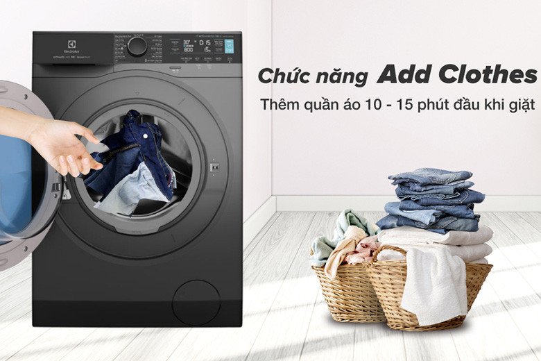 Tính năng Add Clothes cho phép thêm quần áo khi máy đang giặt Electrolux EWF1141R9SB
