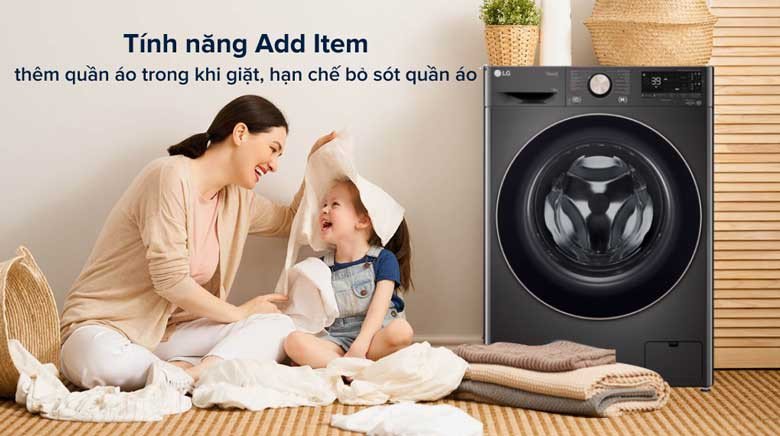 Tính năng Add Item cho phép thêm quần áo trong khi máy giặt LG FV1414S3BA đang hoạt động