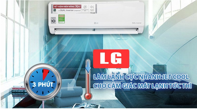 Tính năng làm lạnh nhanh Jet Cool trên máy lạnh LG