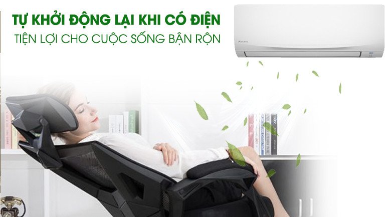 Tính năng tự khởi động lại tiện lợi của điều hòa Daikin ATF25UV1V