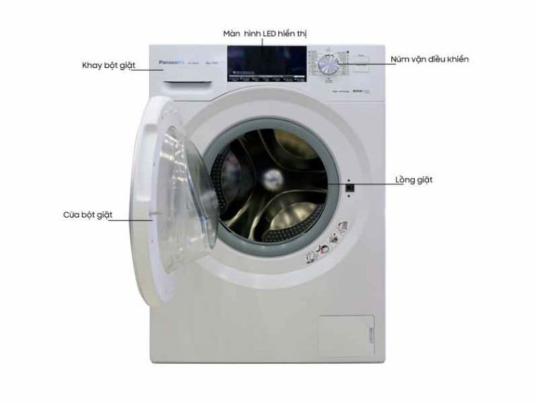 Tổng quan máy giặt Panasonic NA-128VG6WV2 lồng ngang