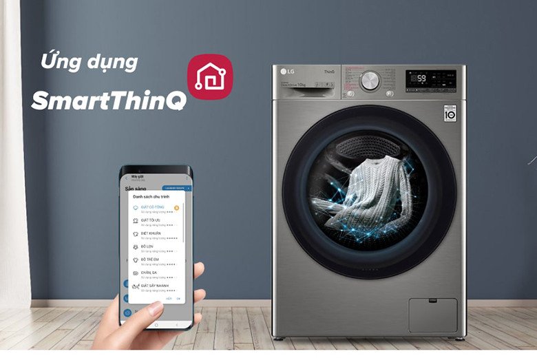 Ứng dụng Smart ThinQ kết nối và điều khiển máy giặt LG FV1410S4P từ xa