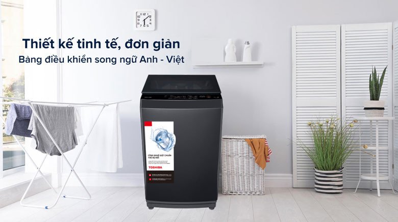 Vẻ ngoài tinh tế và màu sắc trang nhã của máy giặt Toshiba AW-M905BV(MK)