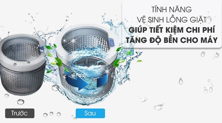 Vệ sinh lồng giặt tự động máy giặt Aqua