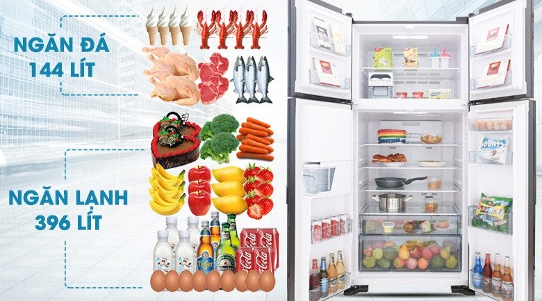 Bảng điều khiển cảm ứng bên ngoài tiện lợi của tủ lạnh Hitachi 540 lít R-FW690PGV7(GBW)