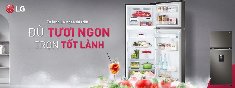 Bên trong tủ lạnh LG GN-D372BL