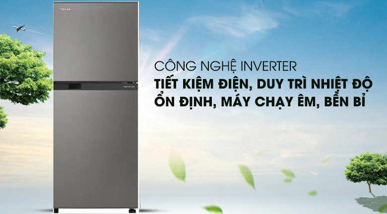 Biểu tượng công nghệ Inverter trên tủ lạnh Toshiba