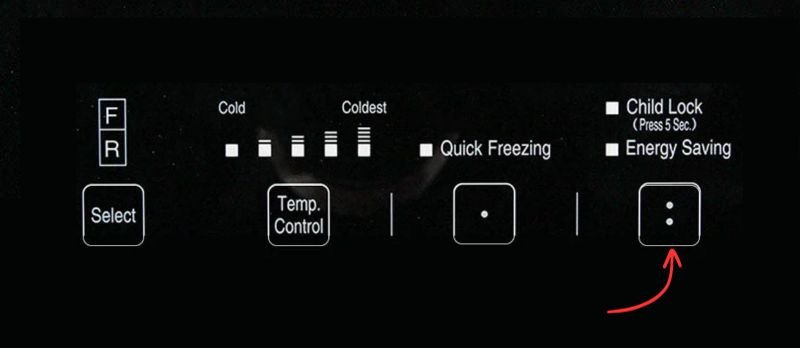 Biểu tượng đèn báo chế độ tiết kiệm điện (Energy Saving) trên tủ lạnh Hitachi