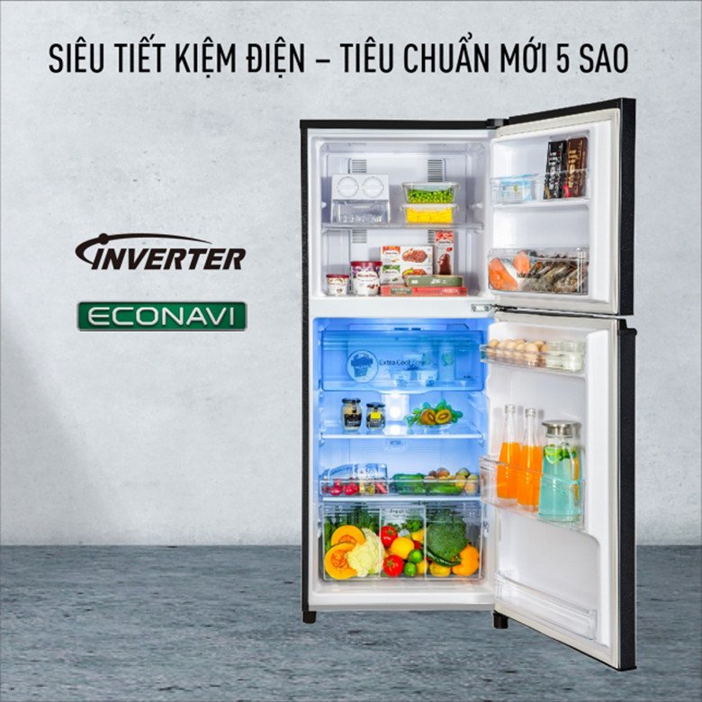 Biểu tượng tiết kiệm điện năng của tủ lạnh Panasonic NR-TV301VGMV với công nghệ Inverter