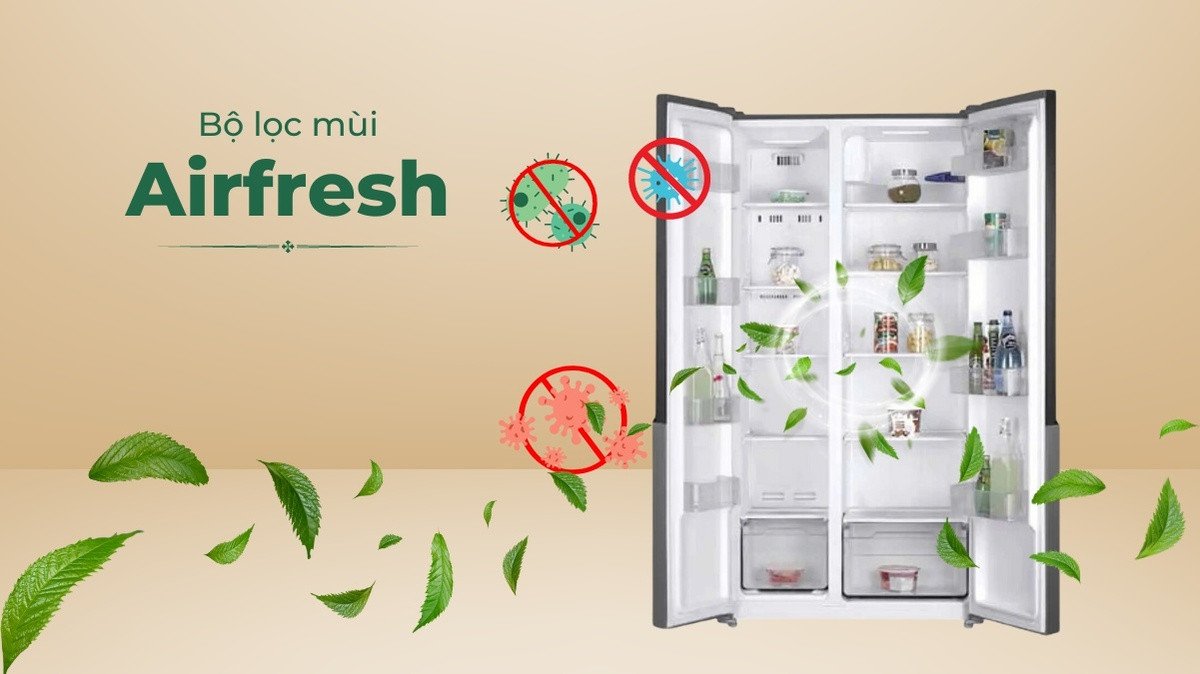 Bộ lọc khử mùi AirFresh hiện đại trong tủ lạnh Hafele