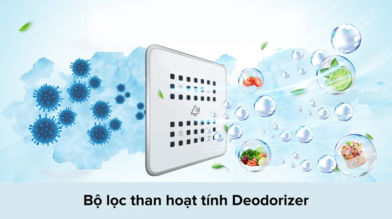 Bộ lọc than hoạt tính Deodorizer của tủ lạnh Samsung RT46K603JB1/SV loại bỏ mùi hiệu quả