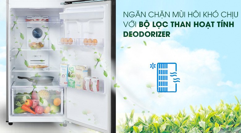 Bộ lọc than hoạt tính Deodorizer giúp khử mùi và kháng khuẩn hiệu quả trong tủ lạnh Samsung