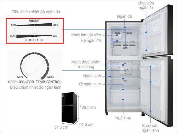 Cách điều chỉnh nhiệt độ tủ lạnh Toshiba cho từng ngăn