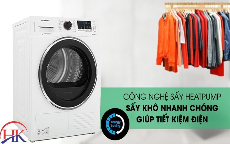 Cận cảnh máy sấy quần áo Samsung hiện đại