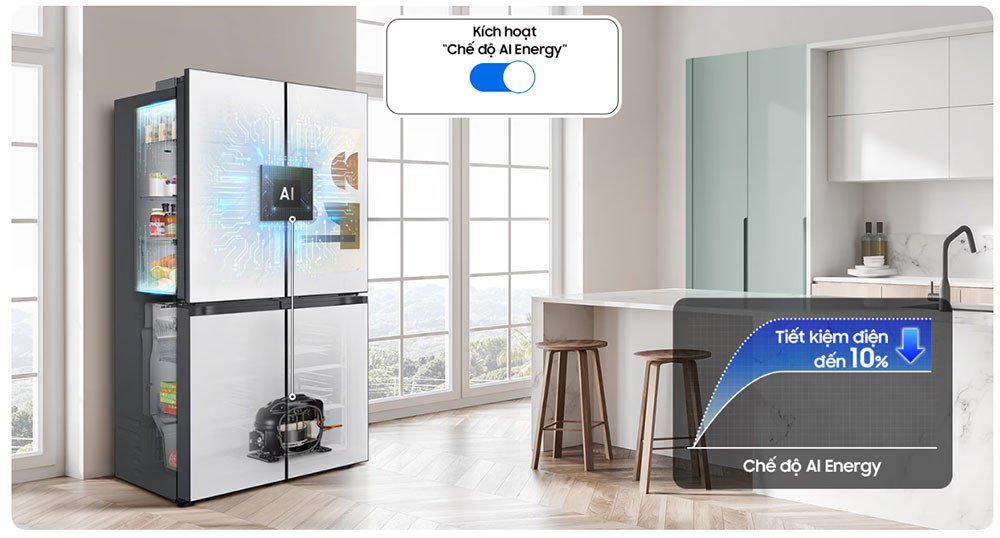 Chế độ AI Energy của tủ lạnh Bespoke Samsung