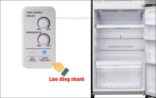 Chế độ làm đông nhanh trên tủ lạnh Toshiba