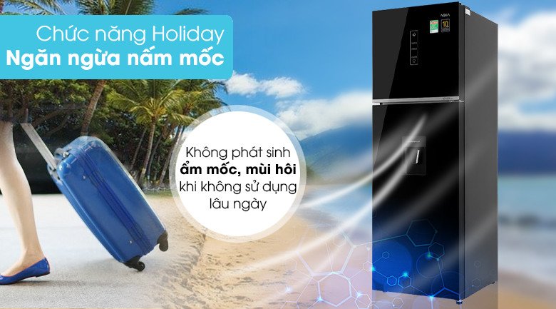 Chế độ Ngày nghỉ Holiday trên tủ lạnh Aqua AQR-T389FA(WGB)
