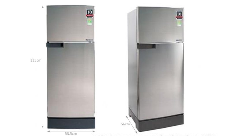 Chiếc tủ lạnh 165 lít Sharp Inverter màu bạc sang trọng