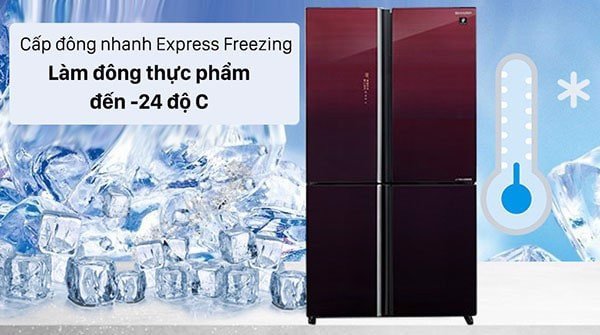 Chức năng cấp đông nhanh Express Freezing trên tủ lạnh Sharp Inverter 520 lít