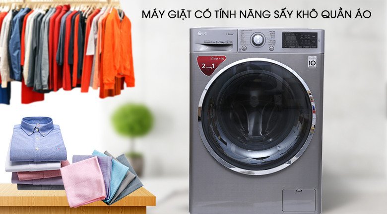 Chức năng giặt và sấy tích hợp 2 trong 1 của máy giặt LG FC1409D4E