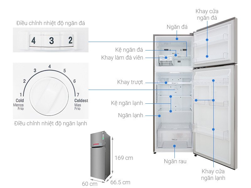 Đánh giá chi tiết Tủ lạnh LG GN-M315PS Inverter 315L
