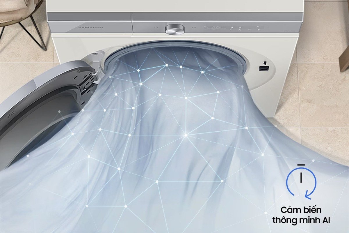 Công nghệ AI Dry giúp sấy quần áo máy sấy Samsung hiệu quả hơn