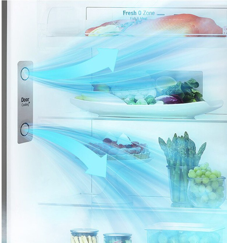 Công nghệ DoorCooling+ giữ lạnh đồng đều trong tủ lạnh LG GN-D392PSA