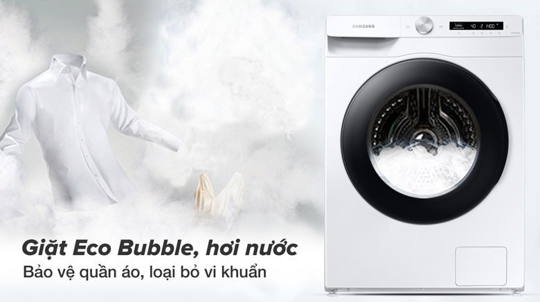 Công nghệ Eco Bubble tạo bọt siêu mịn và Hygiene Steam giặt hơi nước của máy giặt Samsung