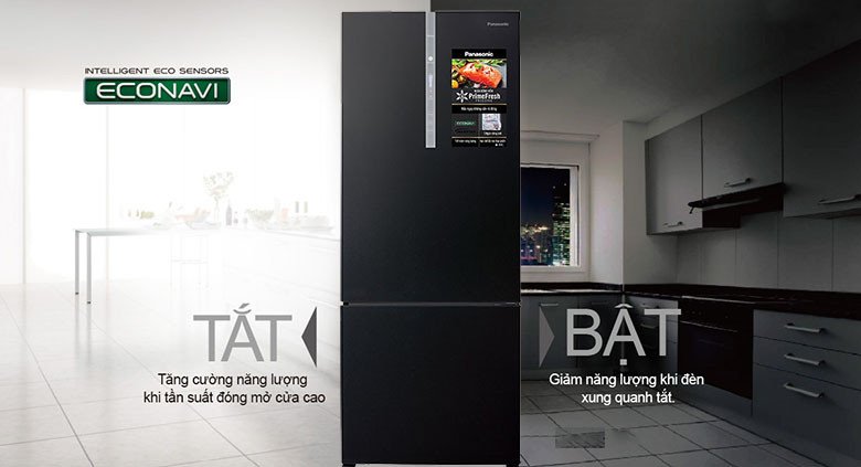 Công nghệ Econavi trên tủ lạnh Panasonic NR-BX468GKVN giúp tiết kiệm điện