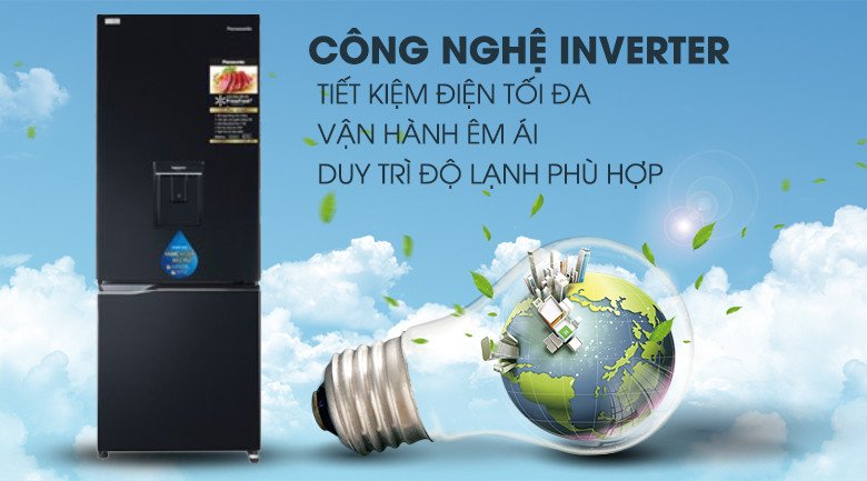 Công nghệ Inverter giúp tủ lạnh Panasonic NR-BV320WKVN tiết kiệm điện năng hiệu quả