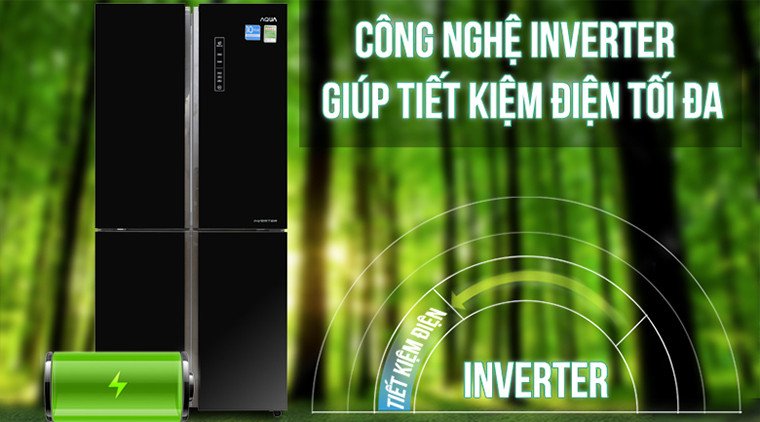 Công nghệ Inverter tiên tiến giúp tủ lạnh Aqua 456 lít AQR IG525AM tiết kiệm điện hiệu quả