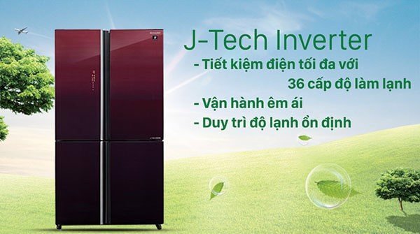 Công nghệ J-Tech Inverter giúp tủ lạnh Sharp SJ-FXP600VG-MR tiết kiệm điện