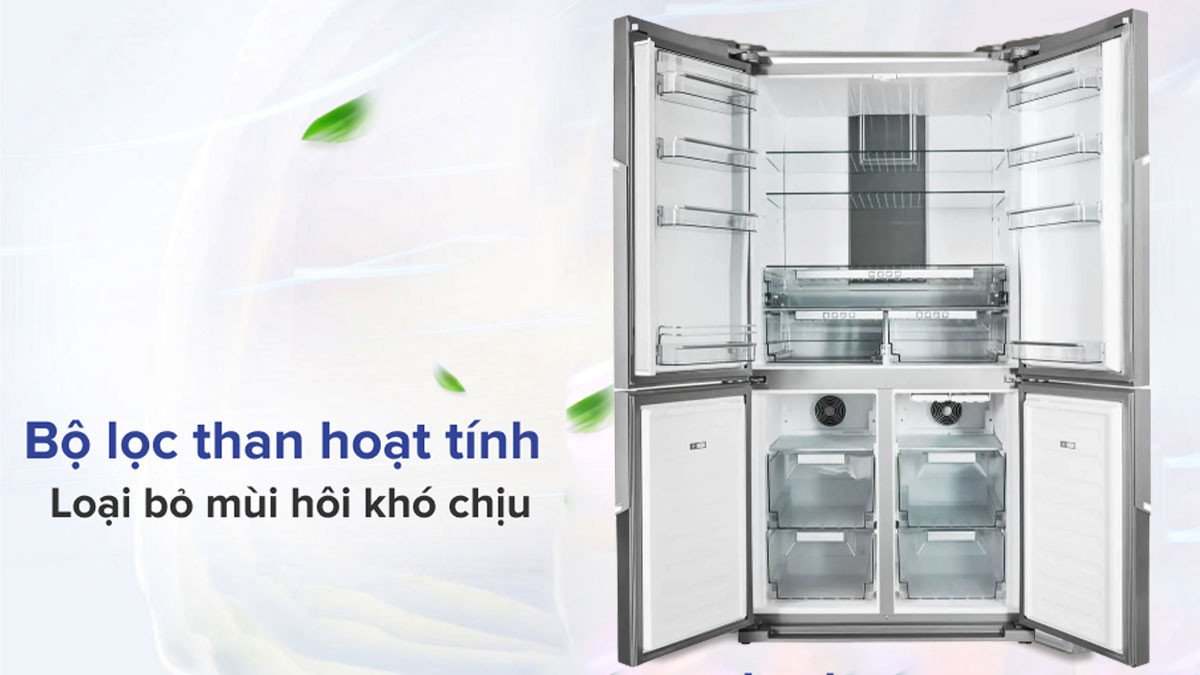 Công nghệ lọc mùi than hoạt tính giúp tủ lạnh Hafele khử mùi hiệu quả