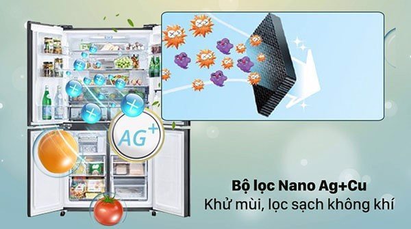 Công nghệ Plasmacluster Ion khử mùi hiệu quả trên tủ lạnh Sharp SJ-FXP600VG-MR