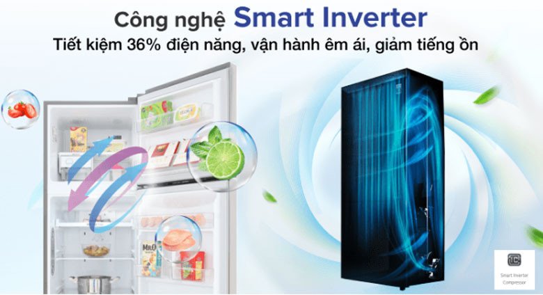 Công nghệ Smart Inverter trên tủ lạnh LG 2 cánh giúp tiết kiệm điện năng hiệu quả
