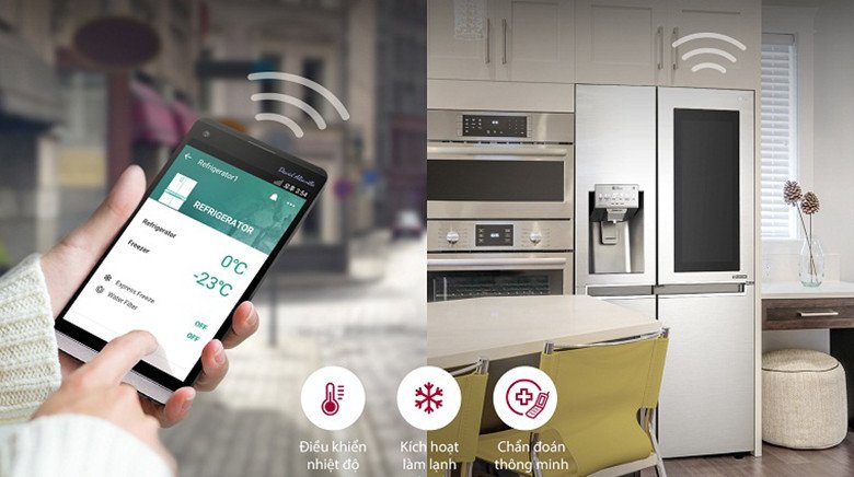 Công nghệ SmartThinQ điều khiển tủ lạnh từ xa