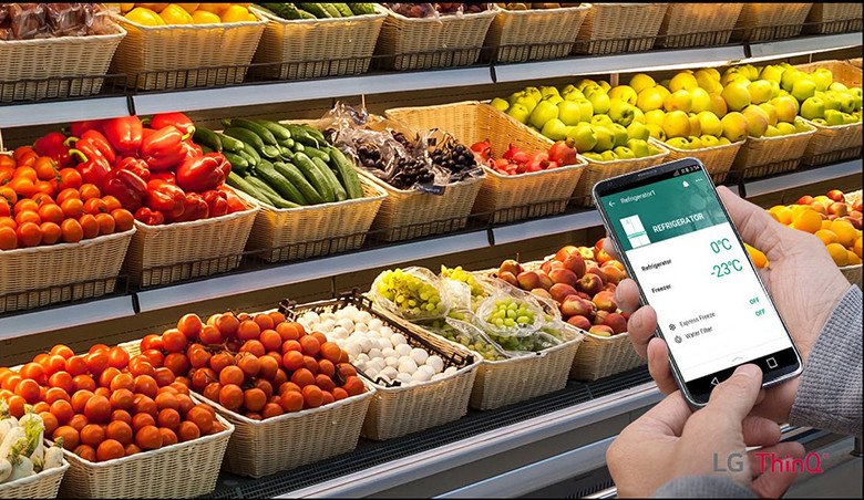 Điều khiển thông minh tủ lạnh LG GR-X22MBI qua ứng dụng SmartThinQ