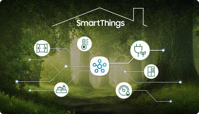 Giao diện SmartThings AI Energy hiển thị mức tiêu thụ điện năng của tủ lạnh Samsung RF59C700ES9/SV